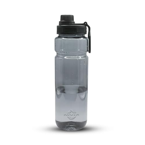 Image of Nivia Warrior Wade Water Bottle, BPA Free, Leak Proof, Easy Grip, Easy-to-Clean, Odour-Free Bottle, for Sports & Travel, Durable & Reusable - 800ML, Black