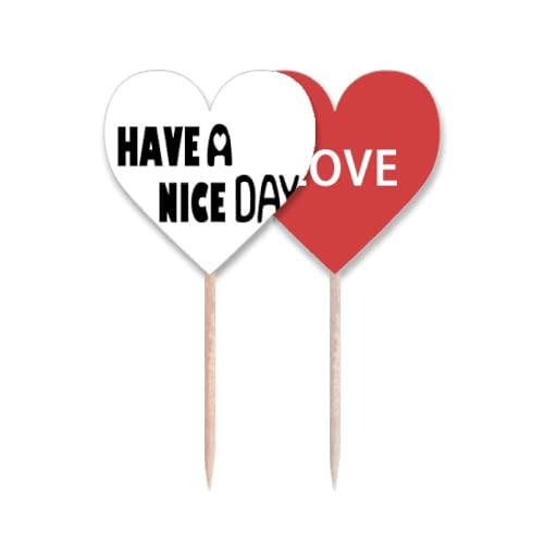 Cure-dents Drapeau Cupcake Pick avec message d'amour pour pâtisserie - 2