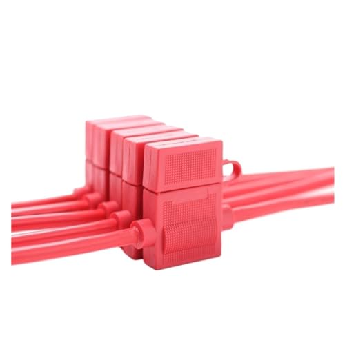 Caja de fusibles coche pequeña impermeable con asiento cuadrado rojo PVC 2