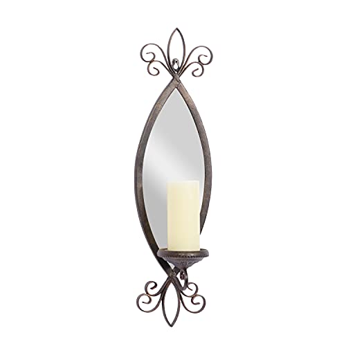 Deco 79 Metal Wall Sconce, 7" X 6" X 25", Brown #TOP2