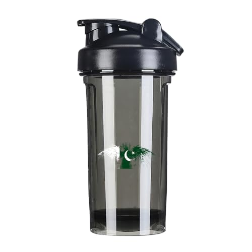Pakistan Pakistani Flag 18 Ounce Shaker Bottle Drink Mixer Leak-proof Pre Workout Protein Shakes Meal Replacement Shakes Bottles 500ML/18 Oz Black
