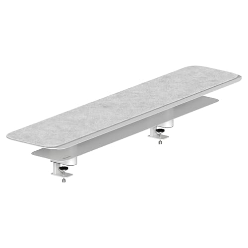 Image of Branch Monitor Stand | Elegant, Durable Powder-Coated Steel Stand with Soft Felt Liner, Large Monitor Riser Second Tier Storage, White