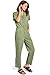 Lana Roux Womens Petite Aviator Utility Denim Jumpsuit (Olive, X-Small)