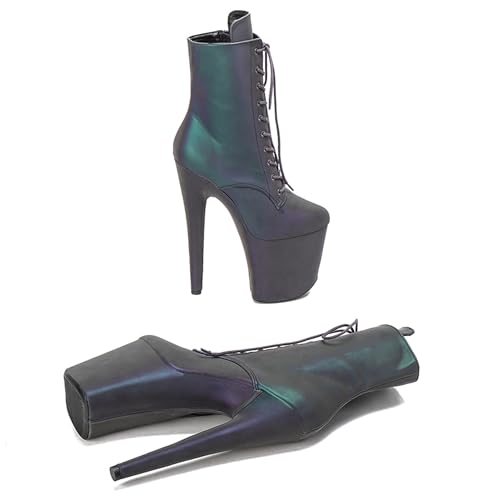 WUXIN H&P Women's 8 Inch Pole Dance Ankle Boots Shoes 20cm Platform Stiletto Exotic Heel4