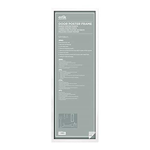 Grupo Erik Marco póster Puerta - Marco 53x158 cm Marco Madera Blanco - Lámina Decorativa