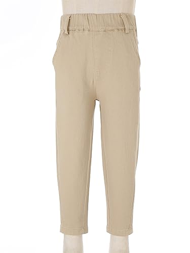 Yeahdor Toddler Boys Pull On Jogger Pants Solid Color Trousers Stretch Pant Casual School Uniform3