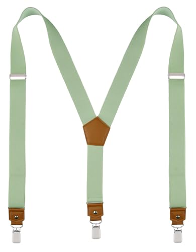 Image of Suspenders for Men Y Back Adjustable Elastic with Strong Clips 47 Inches