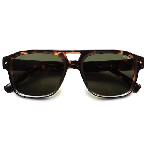 SOJOS Retro Square Polarized Aviator Sunglasses Womens Mens, Trendy Aviators Shades SJ26044