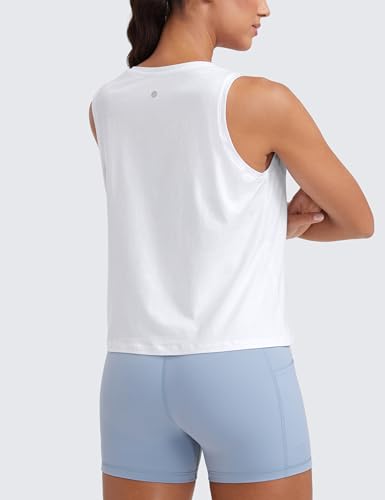 CRZ YOGA Women's Pima Cotton Sleeveless Loose Tank Tops Exercise Gym Yoga Tops Athletic Shirts2