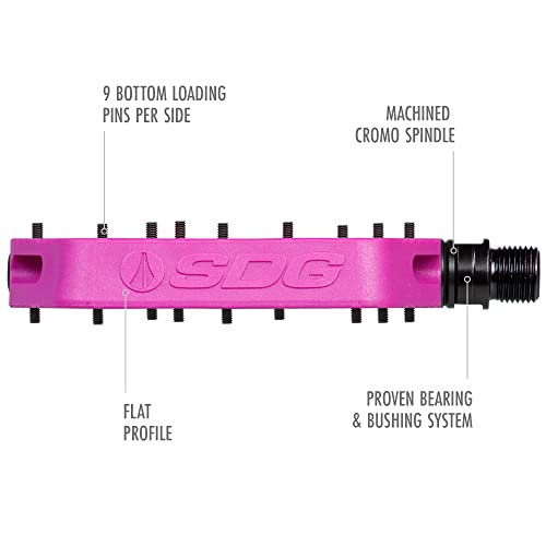 SDG Components, Comp, Platform Pedals, Body: Composite, Spindle: Cr-Mo, 9/16'', Purple, Pair - Image 4