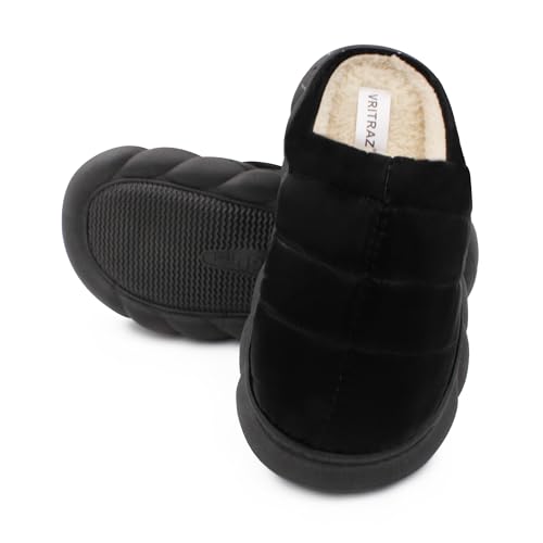 VRITRAZ Womens Winter House Clog Indoor Slipper (Shinny-Black, UK-6) (B0CNRLYZ39) Amazon Price History, Amazon Price Tracker