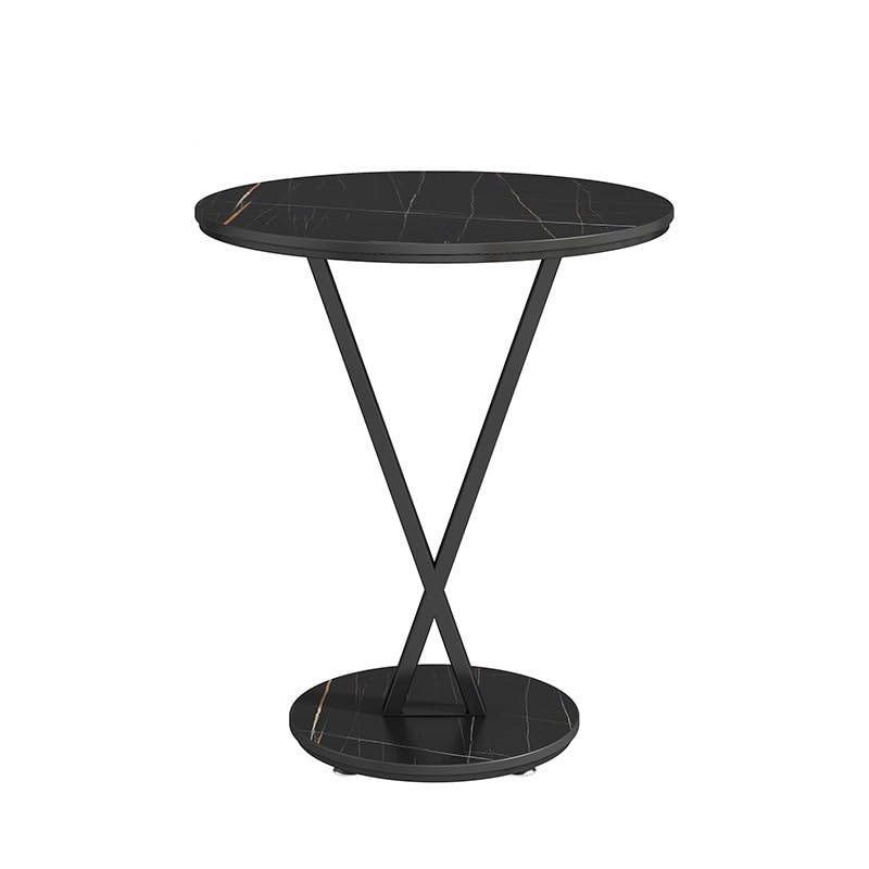 WFchenj222-6 Mesa de Centro, Mesa Auxiliar Redonda de mármol de Lujo, Mueble Auxiliar Compacto for sofá, Mesa de Centro Moderna, Mesa Auxiliar for balcón, mesita de Noche Mesa Auxiliar(Negro)