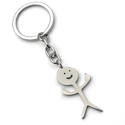 PLABBDPL 1 pieza divertida cara sonriente figura lenguaje de signos llavero dedo Stickman lindo tendencia bolso coche llave colgante pareja regalo llavero