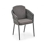 Liadomo Gartenstuhl Carano - Outdoorsessel - Alu-Gestell - XL-Rope-Bespannung - mit Kissenset - stapelbar - wetterfest - fertig montiert - für Garten & Terrasse