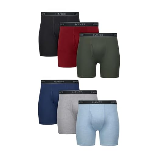 Hanes Men's Boxer Brief Underwear, Cool DRI Moisture-Wicking Underwear for Men, 6-Pack
