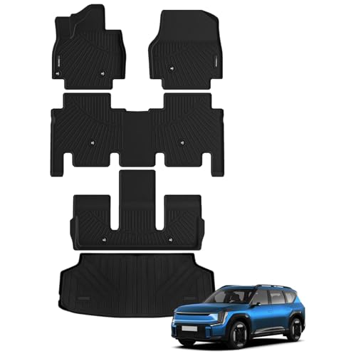 AUXKO- All Weather Floor Mats Cargo Mat Fit for Kia EV9 6 Seat 2024 2025 TPE Liners EV9 Accessories...