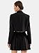 EXLURA Women's Long Sleeve Blazer Suit Sets with Pleated Mini Skirt Fall 2 Piece Outfits Trendy Y2K Fashion Clothes Black