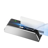 GanYesin Tragbarer Bluetooth-Kartenleser, MSR605/MSR X6BT Kartenleser, USB-Magnetstreifen-Kartenterminal für Mac/Windows, Magnetkartenleser mit Magnetstreifen und 3-Spur-Swipe-Encoder – Silber