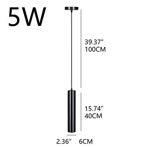 Droplight LED de aluminio negro con sofisticado diseño cilíndrico de 60 cm 3