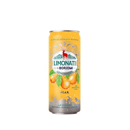 Image of Limonati by Borjomi - Pear Lemonade with Natural Fruit Juice and Borjomi Sparkling Mineral Water - 11.15 oz, 12 Cans