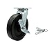Polyolefin Swivel Top Plate Caster w/Maintenance Free Bearings & 8" x 2" Black Wheel & Top Lock Brake and Bolt on Swivel Lock - 900 lbs Capacity/Caster - Service Caster Brand
