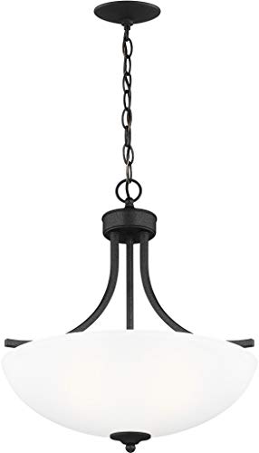 🔥 Hot Deals Sea Gull Lighting 6616503-839 Geary Medium Three Light Pendant Hanging Modern Light Fixture, Blacksmith Finish