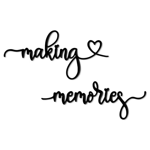 Rajukit Family Wall Decor - Making Memories Sign, Rustic Metal Cutout Art for Home, Gift for Any Occasion