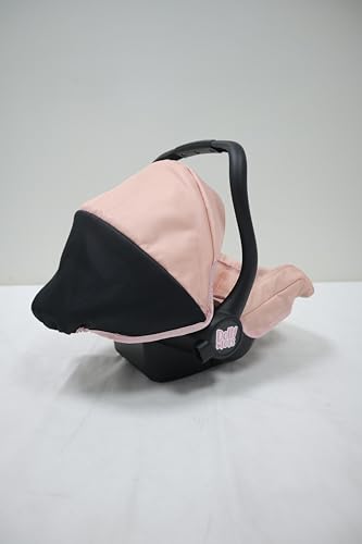 Dolly Tots Puppen-Autositz in Pink & Schwarz | Reise-Autositz für Puppen mit Stauraum | Puppen-Autositz & Reisesitz | Pinker Puppensitz mit geometrischem Design | Puppenwagen, Buggy & Puppenzubehör fü – Bild 7