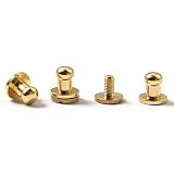 WUTA Solid Brass Round Head Screw Studs Brass Button Nail Rivet Chicago Leathercraft Accessories 20p