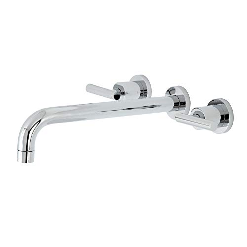 Kingston Brass KS8051CML Manhattan Two-Handle 3-Hole Wall Mount Roman Tub Faucet in Polished Chrome by Kingston Brass - Used condition - US$164.19