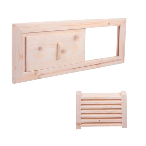 IWOWHERO Cedar Sauna Ventilation Panel Wood Louver Air Vent Blinds Grille for Sauna Room Equipment High Temperature Resistant Easy Install