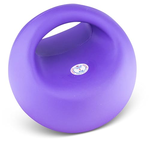 Kettlebell avec code couleur violet 1 kg de 19 cm de diamètre pour entraînement de force