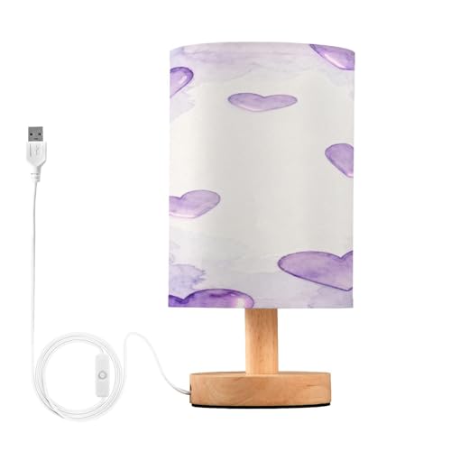 Lámpara de Mesa Noche Mini Corazón Morado miniatura 1