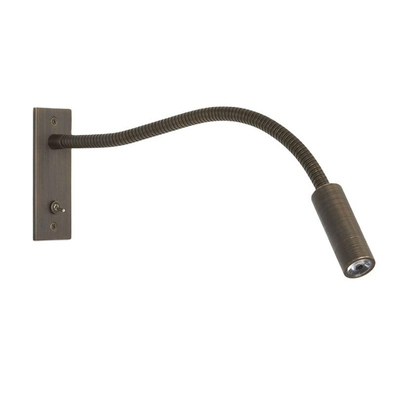 XLDZ 3W Flexible Neck Wall Lamp with Clamp, Bedside Light, Silver Black Finish, Adjustable Brightness, Easy Installation, Convenient Switch(Nature White(3500-5500k),Brushed Bronze)