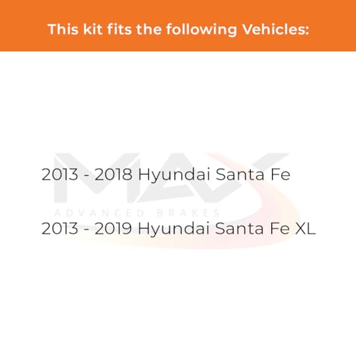 Image of MAX Advanced Brakes - Brake Kit For 2013-2018 Hyundai Santa Fe, 2013-2019 Hyundai Santa Fe XL| Carbon Ceramic Brake and Rotor Kit Front and Rear| Drilled Slotted Brake Rotors