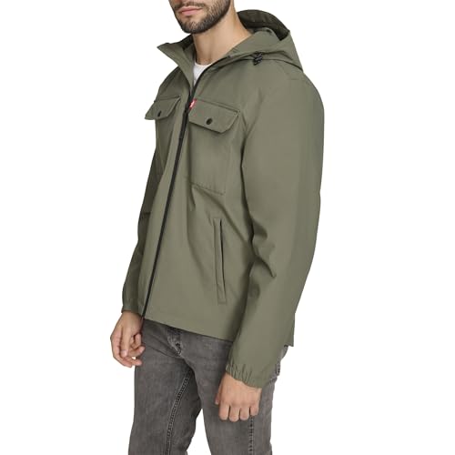Image of Levi's Men's Hooded Waterproof Arctic Cloth Rain Jacket