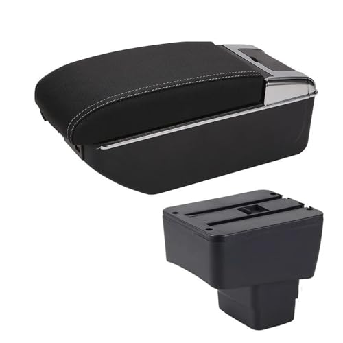 センターコンソールボックス のためにマツダ2用 のためにスカイアクティブバージョンCX3用 のためにCX-3用 車用アームレスト レトロフィット 収納ボックス アクセサリー USB充電(A Black white 7USB)