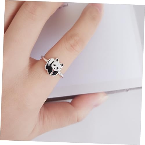 Bague Panda ajustable ouverte et personnalisée au style cool unique - 5