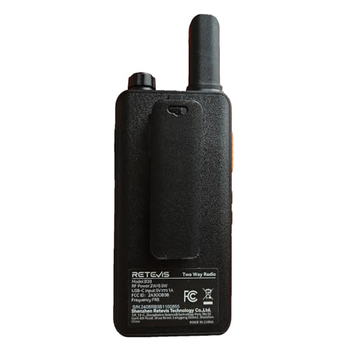 Retevis B3B Walkie Talkies Rechargeable, Mini Walkie Talkies,1620mAh,USB-C,Emergency Alarm, Slim,Small,Compact Two Way Radios for Camping Hiking(2 Pack) image 10