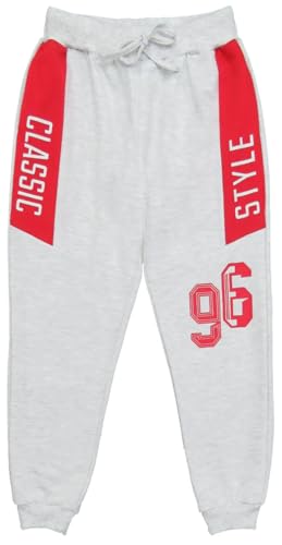 Image of Clothe Funn Boys Regular Track Pant Loop Knit Fabric, Red & Ecru Mel (Pack of 2), 9-10 Years
