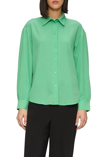 s.Oliver Damen Bluse – Relaxed Fit, Hemdkragen, Langarm, All-Over-Print – Ansicht 1