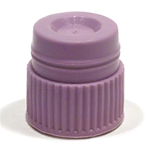 Test Tube Cap, Hollow Bottom Type, 16mm, Lavender, Karter Scientific 93A26 (Pack 25)