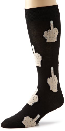 K. Bell Black Label Women's Middle Finger Crew Socks, 9-11