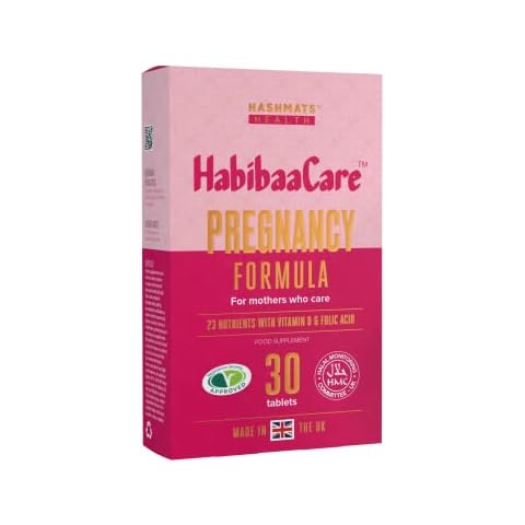HASHMATS HabibaaCare Pregnancy Formula (30 Tablets) | Prenatal Multivitamins Supplement | UK Halal & Vegetarian Certified Cover