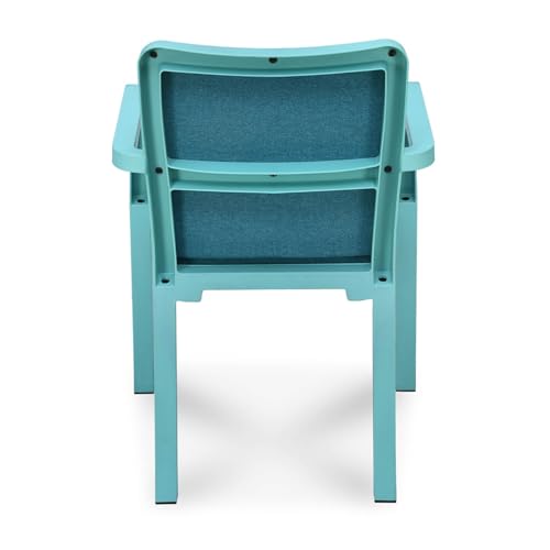 Image of Nilkamal Luxe Full-Back Cushioned Plastic Arm Chair | Stackable Chair | for Home, Living Room, Office, Outdoor, Balconies | Sapphire Blue
