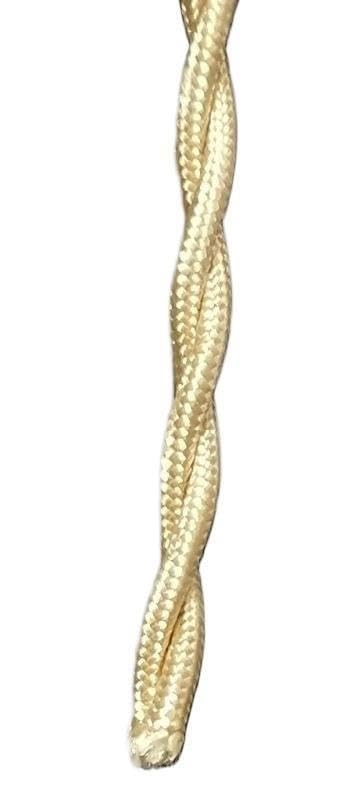 2-adriges 0,75 mm2 gedrehtes Vintage-Lampenkabel aus Stoff(Bright gold,20m)