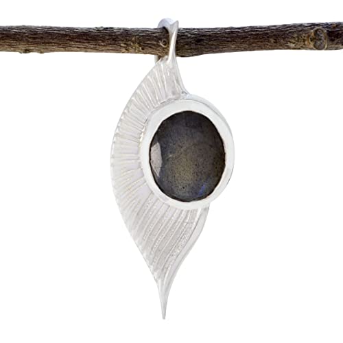 Pendentif en labradorite et argent sterling 925 ovale pour femme