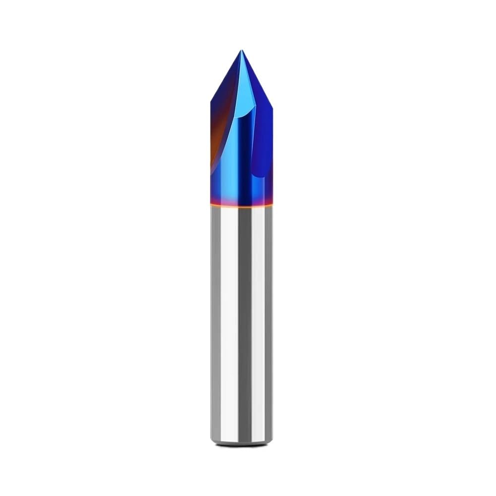 1PC 1/4" Shank 8mm Shank Three-Edge 60-Degree 90-Degree Integral Alloy Grooving Cutter V-Shaped Milling Cutter(6.35mmX2 (90degree))