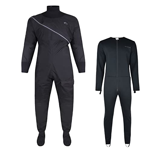 Typhoon 2022 Beadnell Ezeedon Drysuit & Undersuit - Black/Grey 100187 MB