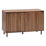 STYLE : Finition marron chaleureuse et façade épurée qui s’intègrent aux salons contemporains ou plus classiques, le meuble structure l’espace sans l’alourdir visuellement.